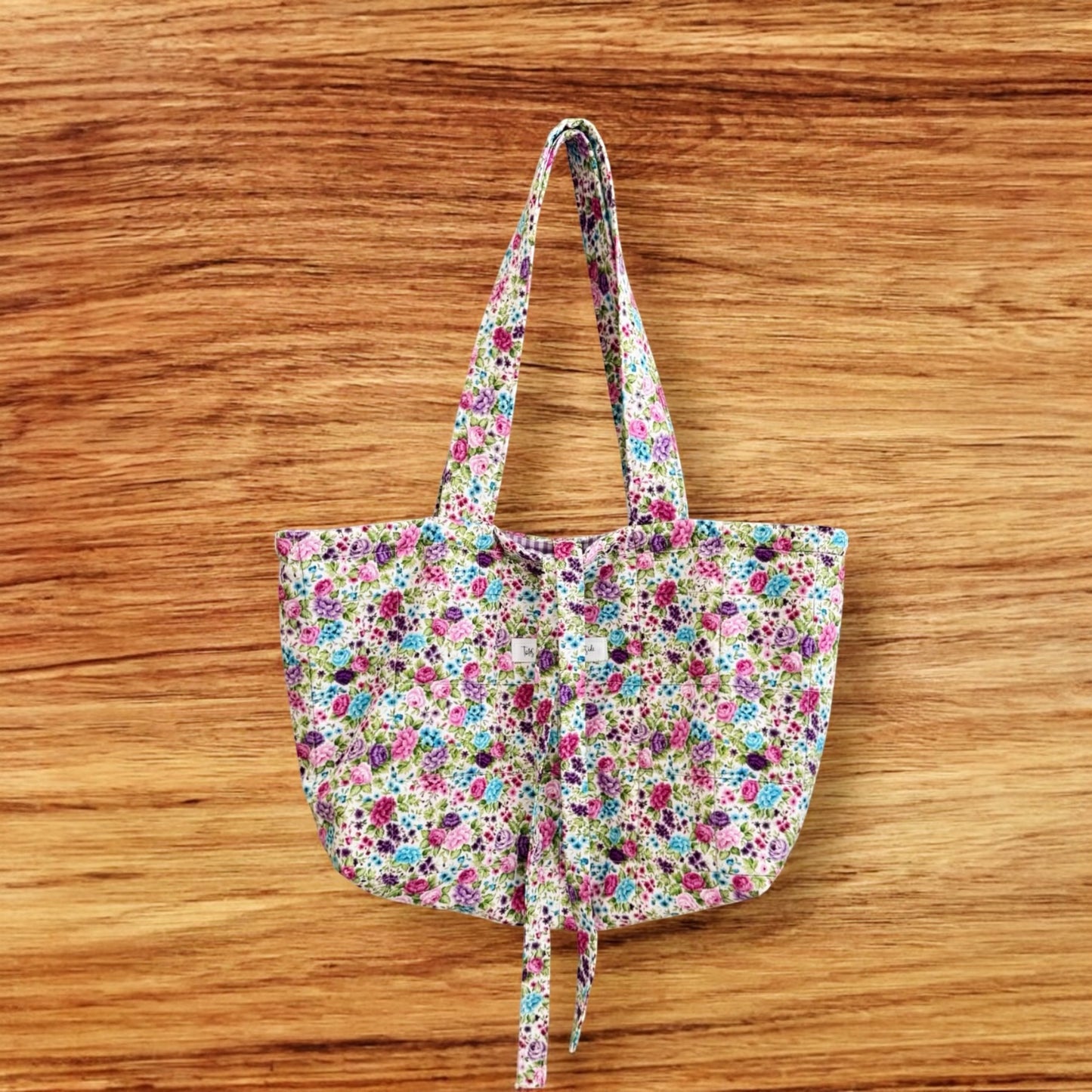 “Solene” Purple and Turquoise Tote