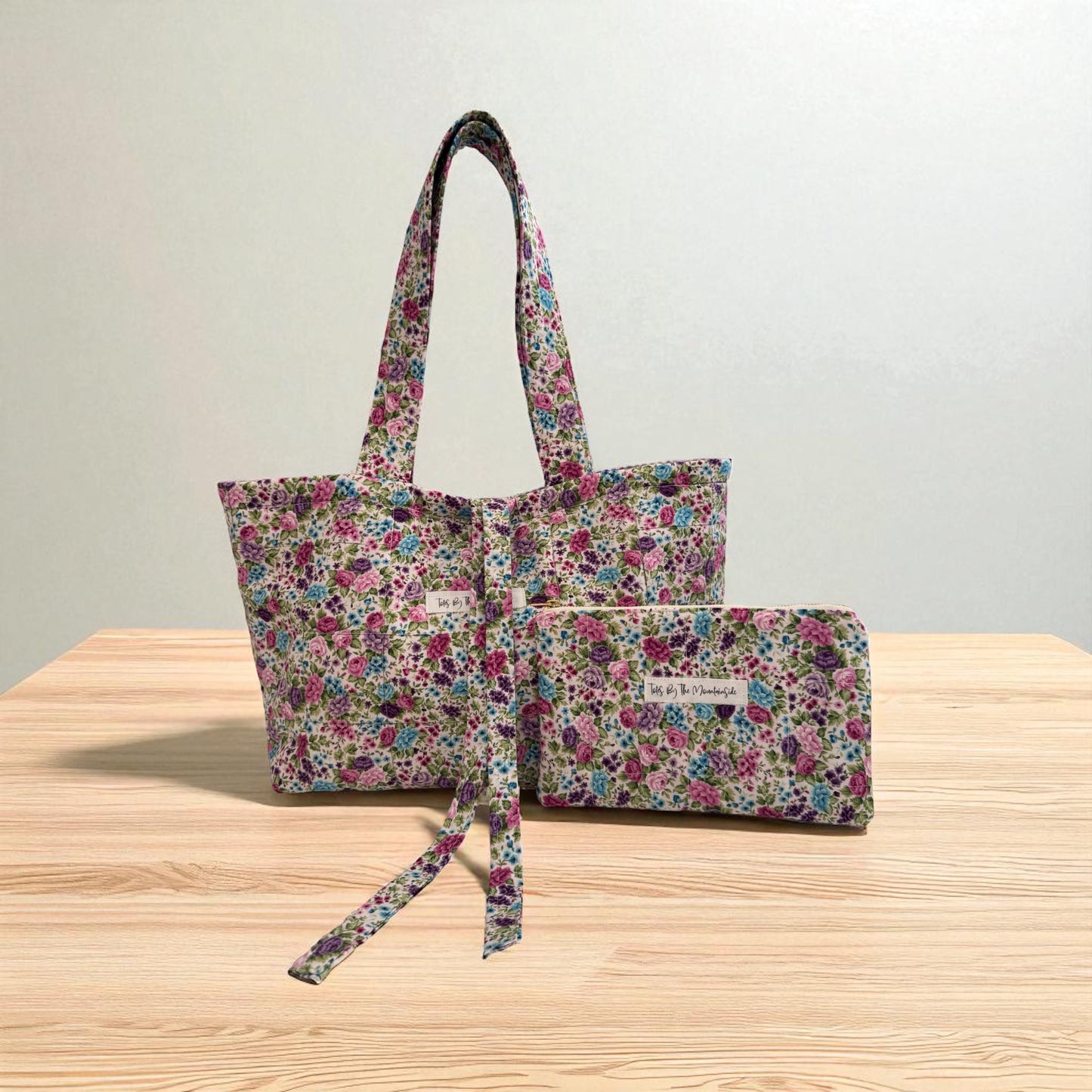 “Solene” Purple and Turquoise Tote