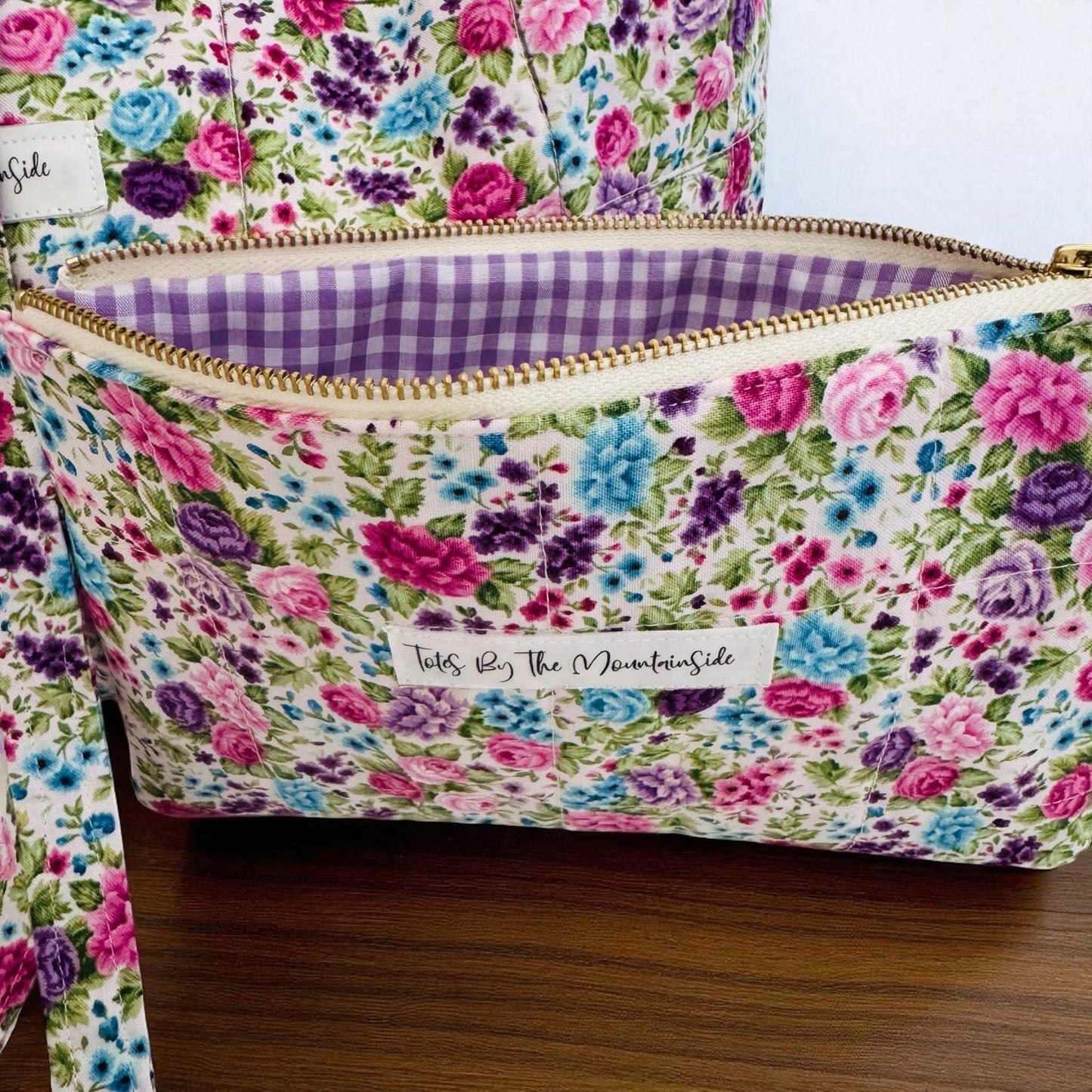 “Solene” Purple and Turquoise Tote