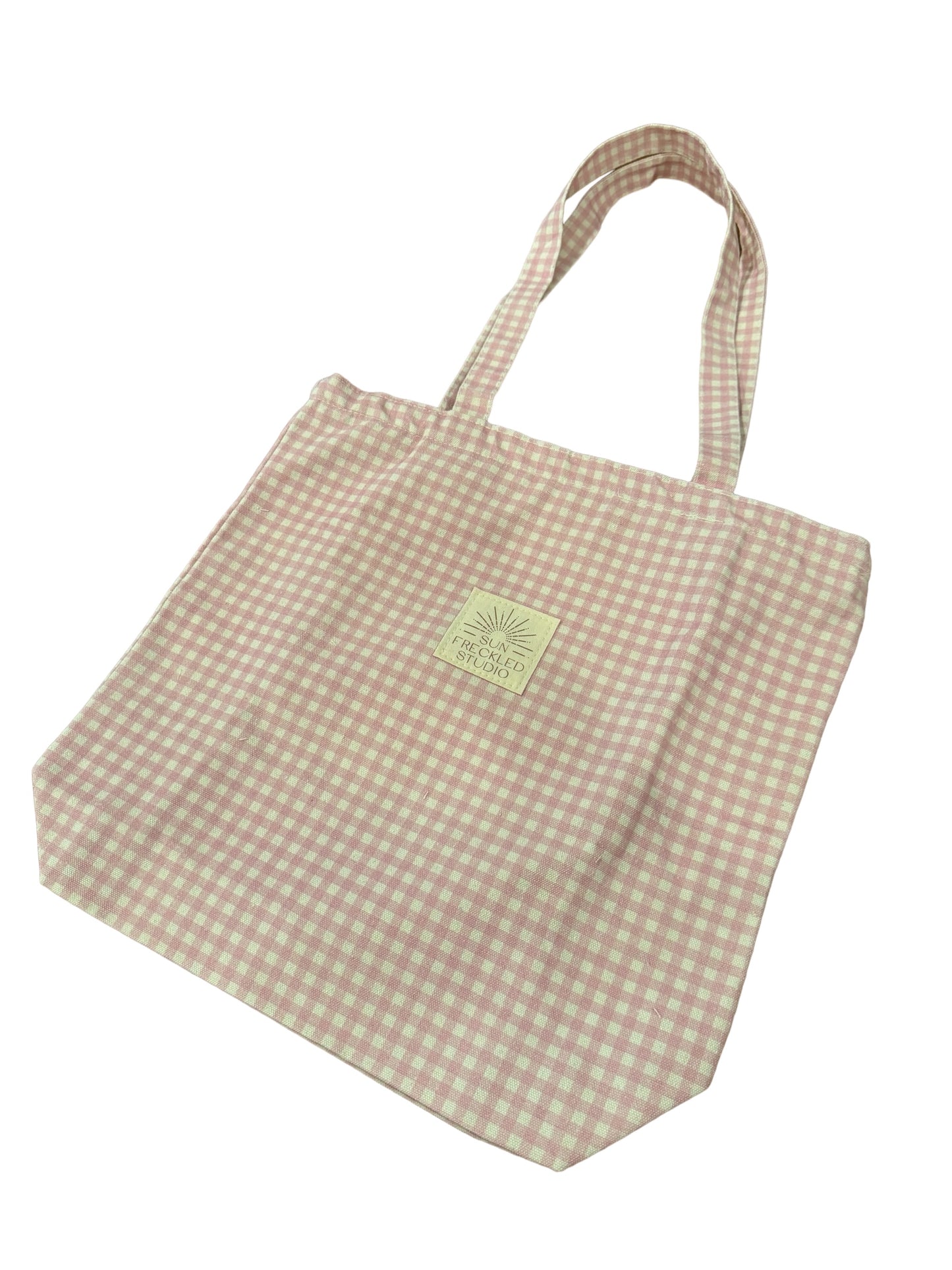 Strawberry Gingham Tote Bag