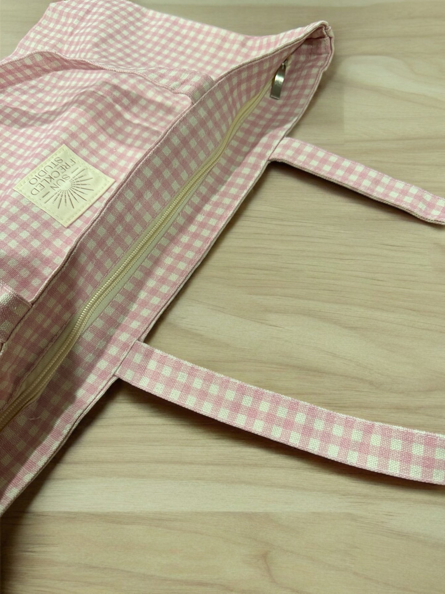 Strawberry Gingham Tote Bag