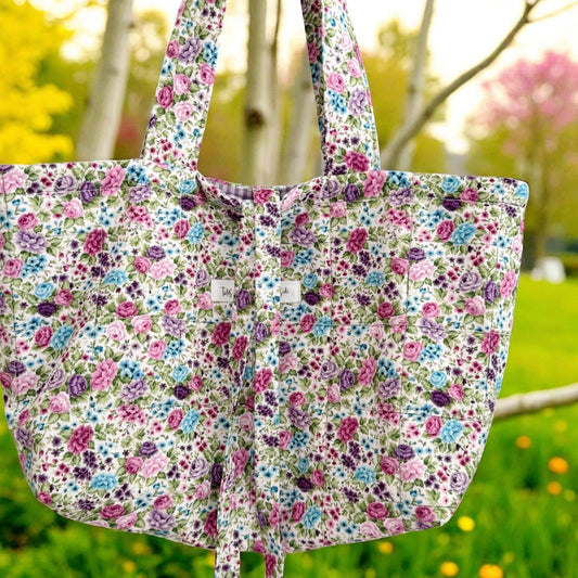 “Solene” Purple and Turquoise Tote