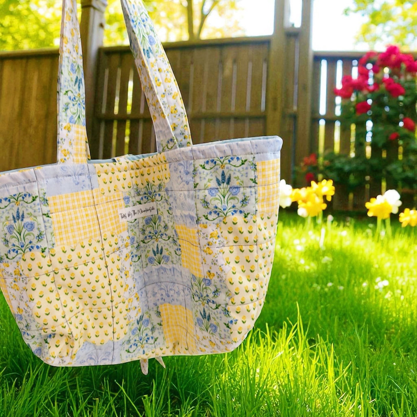 “Amelie” Dainty Yellow Patchwork Tote