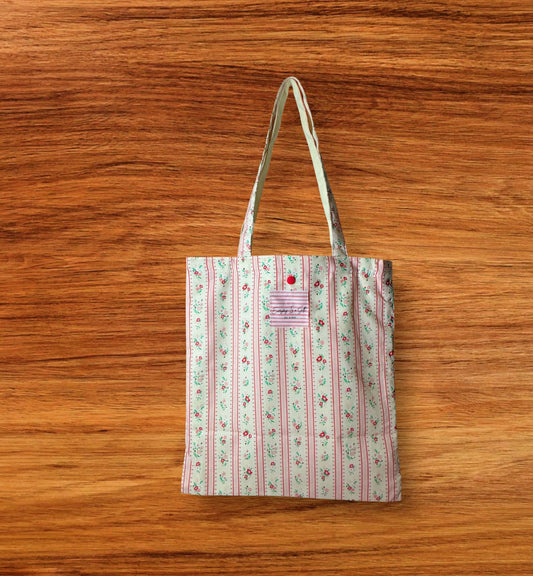 Pink Floral-Print Tote Bag