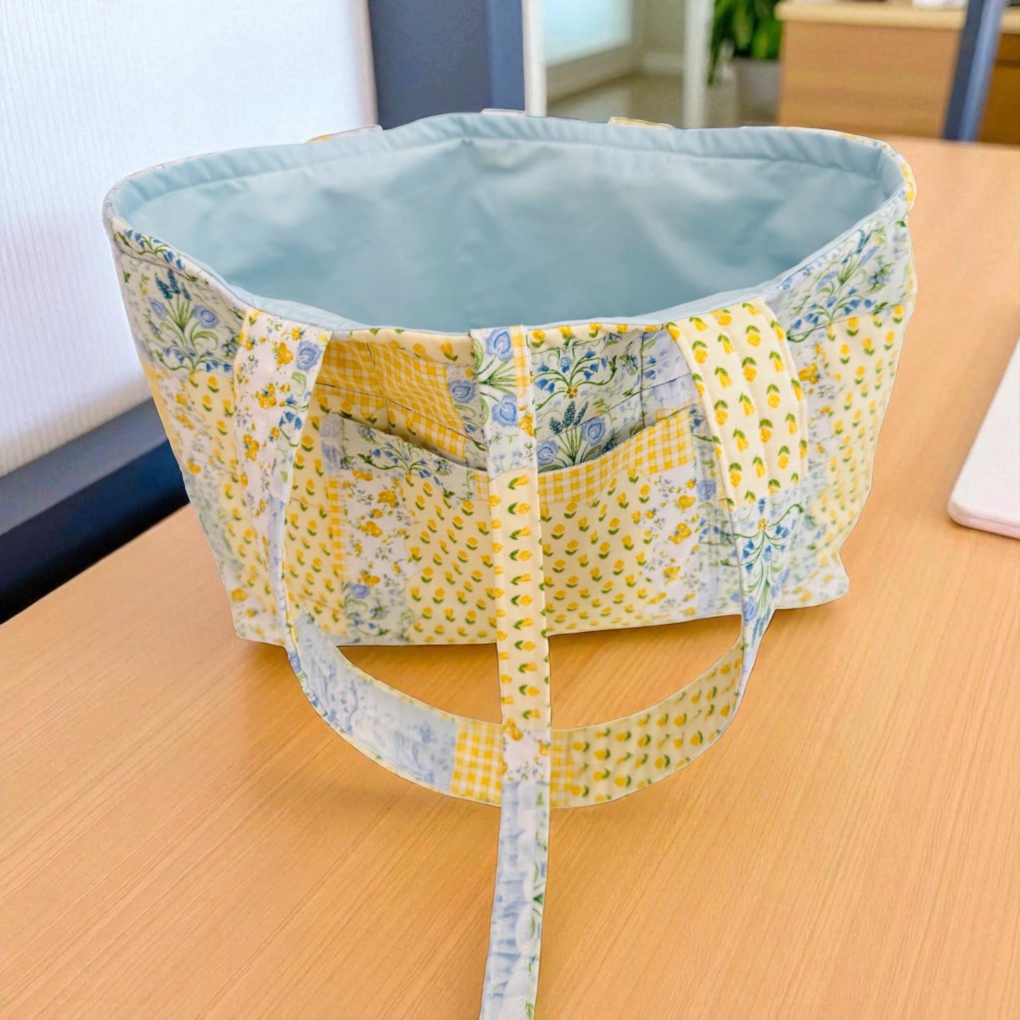 “Amelie” Dainty Yellow Patchwork Tote