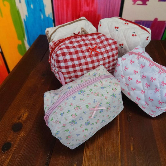 Red Gingham Make Up Bag